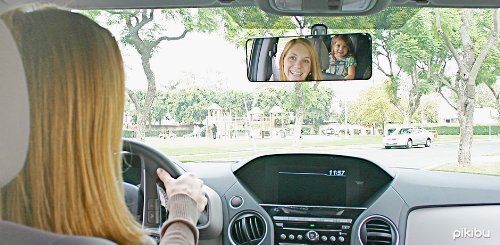 Family Car Mirror by Pikibu® - A better way to see your kids. View ALL your children and your blind spots - 180-degree View - High Definition Clarity