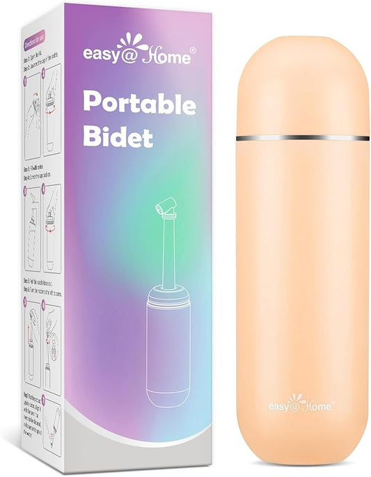 Easy@Home Portable Travel Bidet: Peri Bottle for Postpartum Care - Handheld Sprayer Kit with 380mL (12.8 oz) Capacity Bottle - Personal Hygiene Water Spray for Women & Men | BPA-Free | EPB-01 Brown
