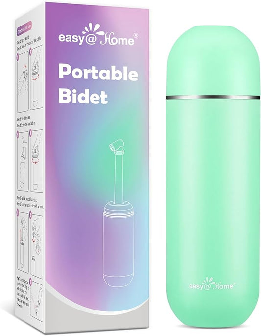 Easy@Home Portable Bidet for Travel: Peri Bottle for Postpartum Care - Handheld Sprayer for Women & Men | 380ml(12.8oz) Large Personal Hygiene Cleaning Bottle | BPA-Free | EPB-01 Green