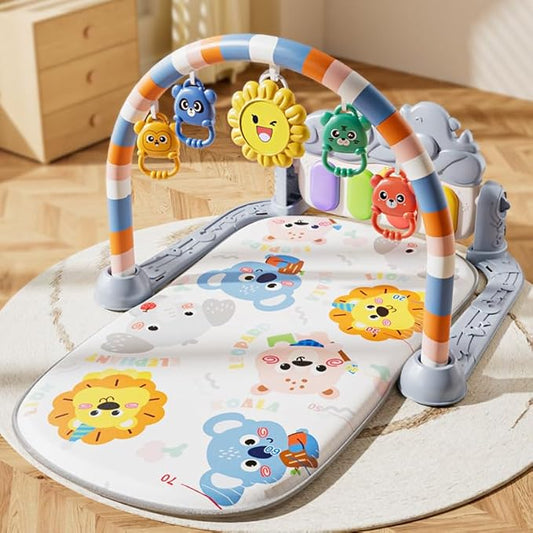Baby Play Mat Baby Gym,Play Piano Tummy Time Baby Activity Mat, Music and Lights Boy & Girl for Newborn 0 to 3 6 9 12 Months