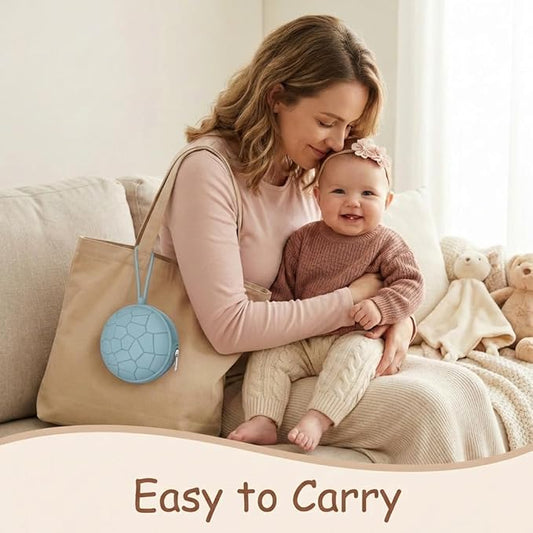 Smlpuame 4 Pack Pacifier Holder Case Set,2 Silicone Portable Pacifier Cover Pouch Bag for Diaper Bag Baby Carriage with 2 Transparent Pacifier Storage Container Box,Easy to Clean,Classic(Blue & Green)