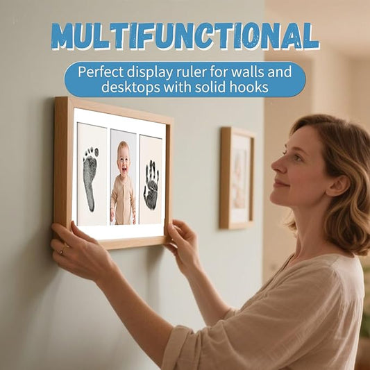 Inkless Baby Hand and Footprint Kit - No Mess Ink Pad for Handprint Girl - Clean Touch Dog Paw Print Kit, Personalized Baby Shower Gifts, Nursery Newborn Keepsake Frame(White)