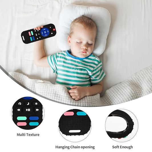 Hooku Silicone Teething Toys for Babies 0-6 Months, Teethers for Babies 6-12 Months, Remote Teether for Baby, Sensory Toys for Babies, Baby Chew Toys