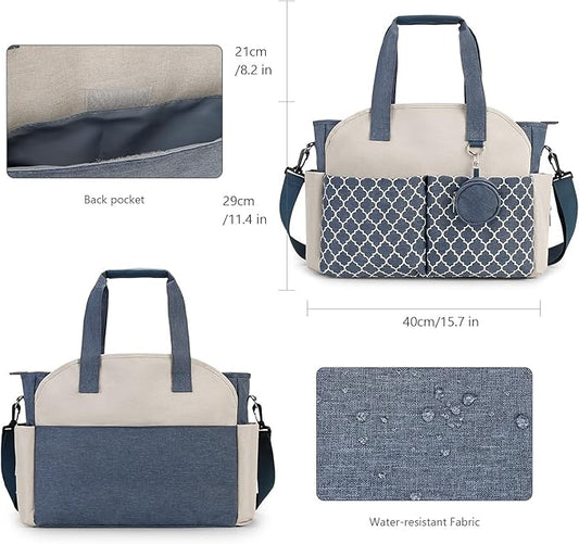 Diaper Bag Tote Large Multi-Function Baby Changing Bag for Mom with Changing Station Travel Nappy Bag for Women