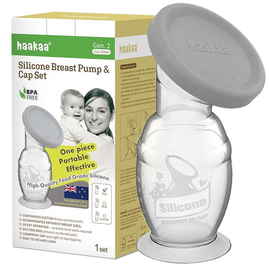 haakaa Silicone Breast Pump & Silicone Cap 5oz/150ml, Gen.2