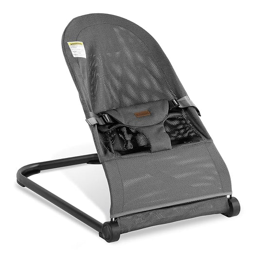 Baby Bouncer,Baby Bouncer Seat,Portable Infant Bouncer with 3-Point Safety Harness,Ergonomic Bouncy seat, Newborn Bouncer for Babies 0-6 Months up to 20lbs (Mesh Grey)